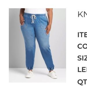 Lane Bryant Knit Denim Boyfriend Joggers